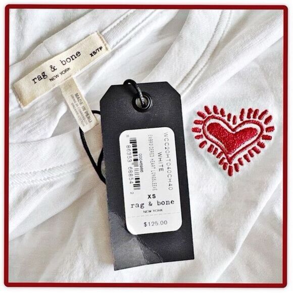 Rag & Bone Embroidered Heart Long Sleeve Tee - Picture 9 of 16